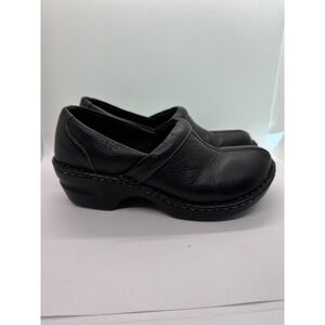 Magellan Outdoors Liesel Black Leather Slip-on Clogs Shoes‎ Women US 8.5